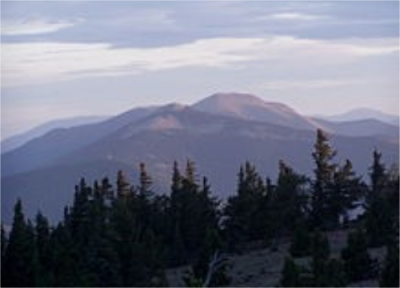 Mt Baldy from peak of Mt Phillips