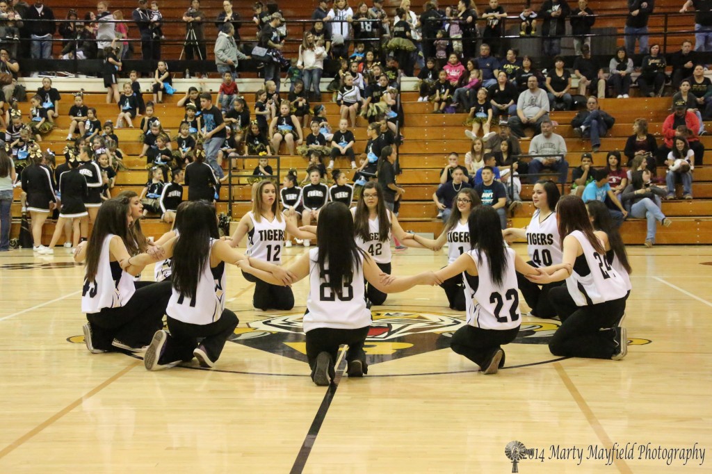 The Raton Tiger Cats Dance Team performed Thursday after the Lil Cheer performance at the Raton West basketball game