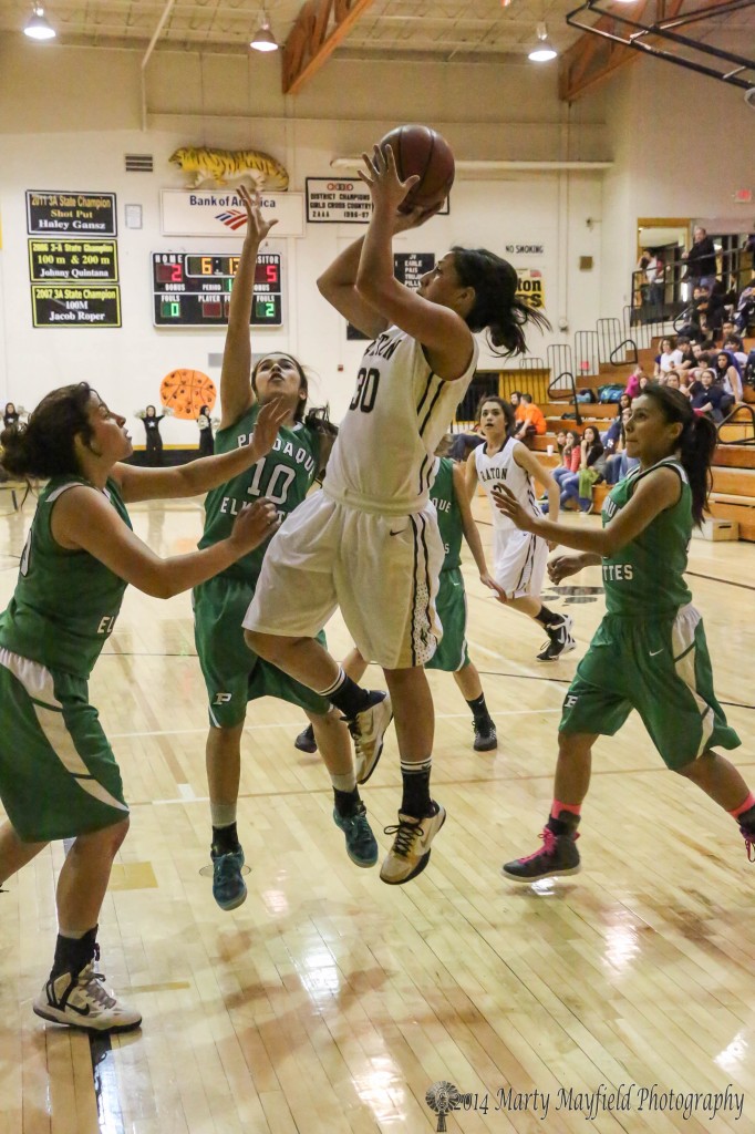 Michelle Guara puts up the jumper early in the Game with Pojoaque Saturday night