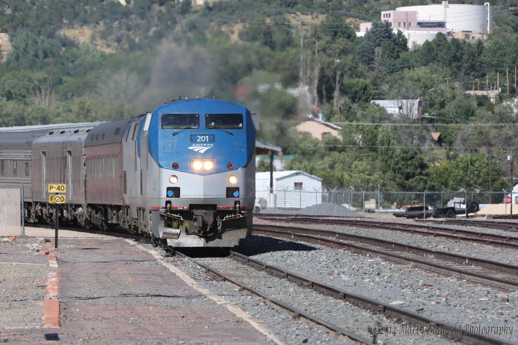 The Station to Station train arrives in Raton in September. One of the many special trains that have travelled the rails from Kansas through Colorado and New Mexico. 