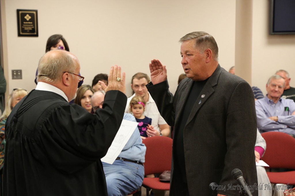 Ronald Chavez is sworn in by District Judge John Paternoster