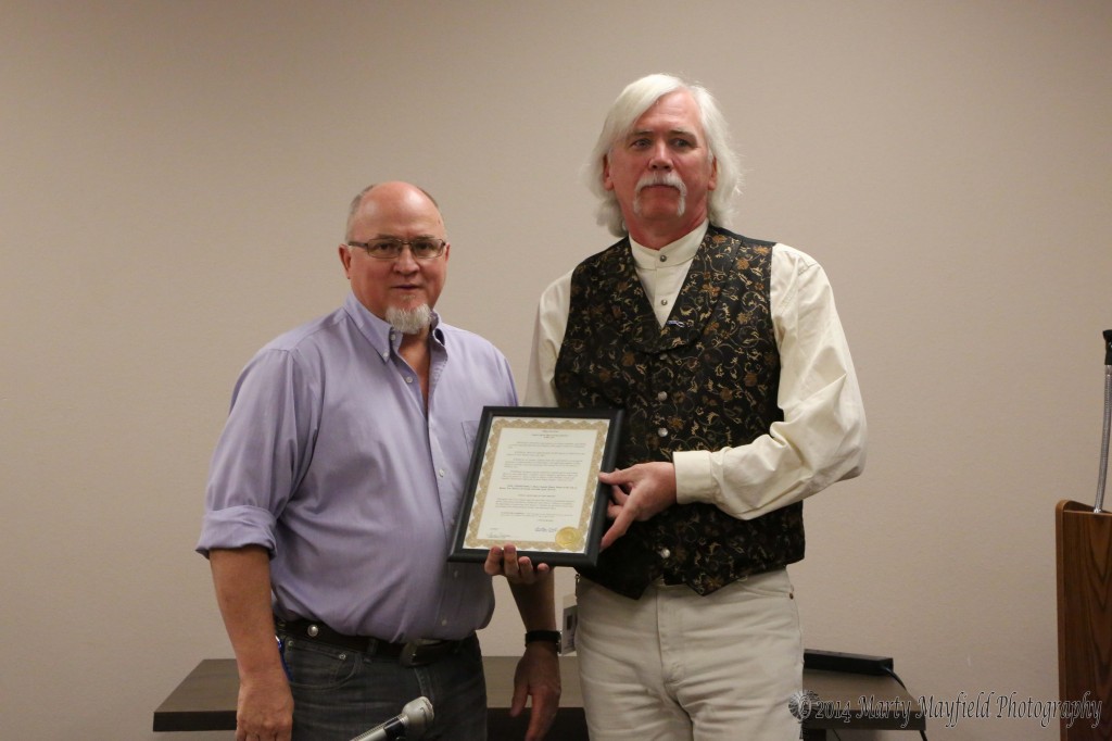 Al Haberan accepted the proclamation from Mayor Pro-Tem Neal Segotta for Child Abuse Prevention Month on behalf of Children Youth and Families Department. the proclamation noted that there are 30,000 child abuse case reported in New Mexico each year.