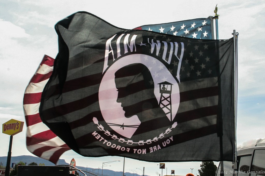 The Flags flap in the breeze, just one of the many symbols seen on the Run for the Wall