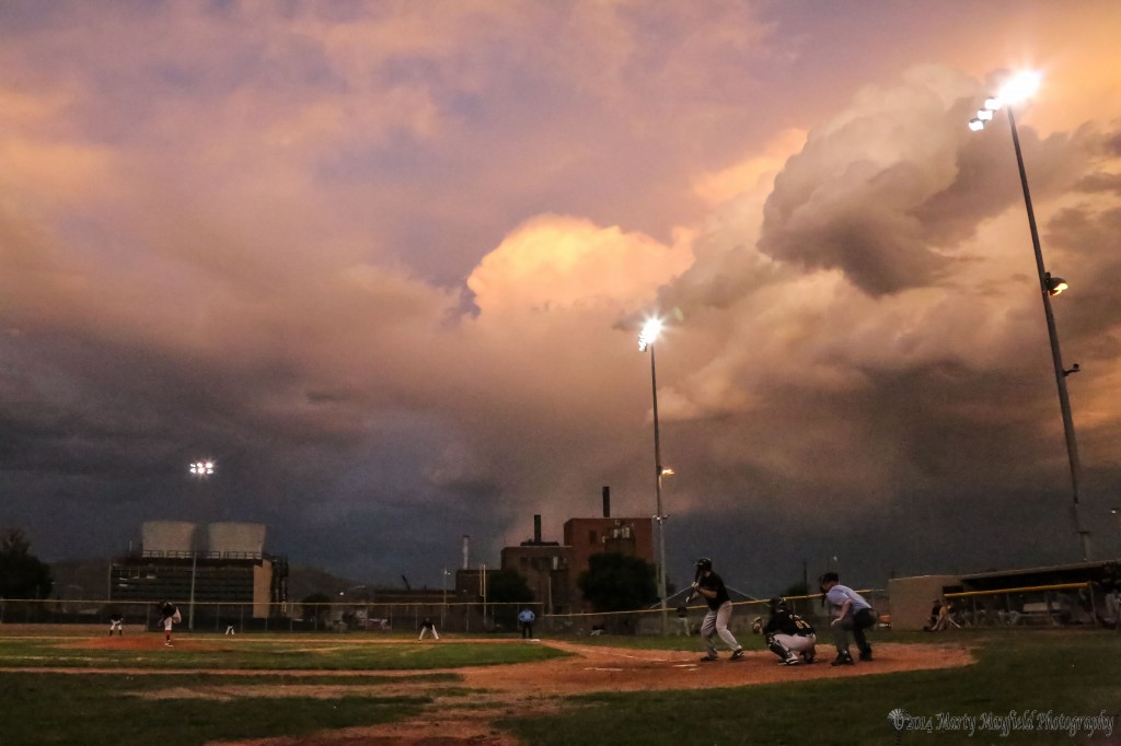 What a night for baseball as rain showers hover over the landscape to the south east of Raton