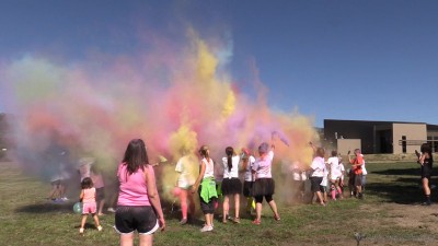 Colored powered filled the air as the Color For The Cure cancer fund raising event came to a close Saturday morning at Roundhouse Park. 