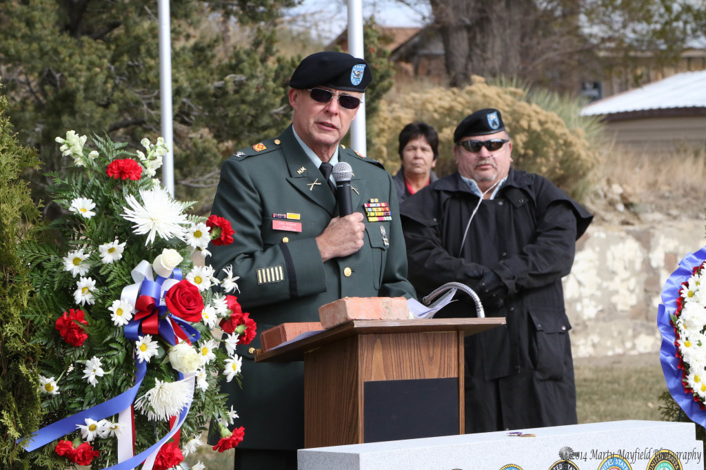 Colonel Gilbert San Roman was the guest speaker for the dedication ceremony at Veterans Park