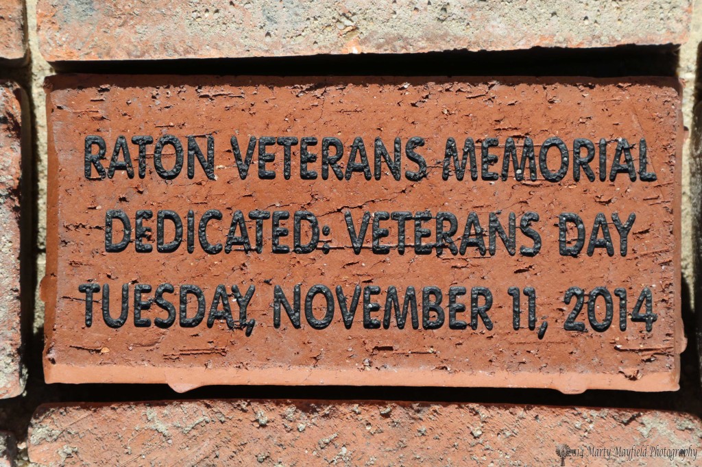 The first brick laid at Veterans Park to honor Raton Veterans