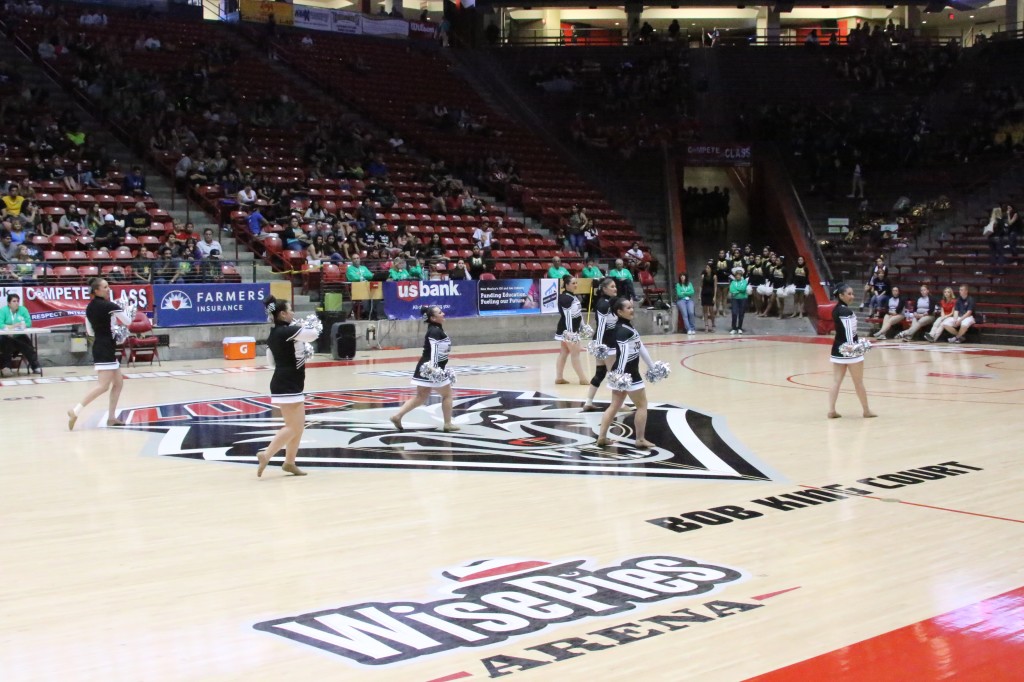 Tiger Cats dance team take on the court Friday afternoon in the Pit during the State Spirit competition 