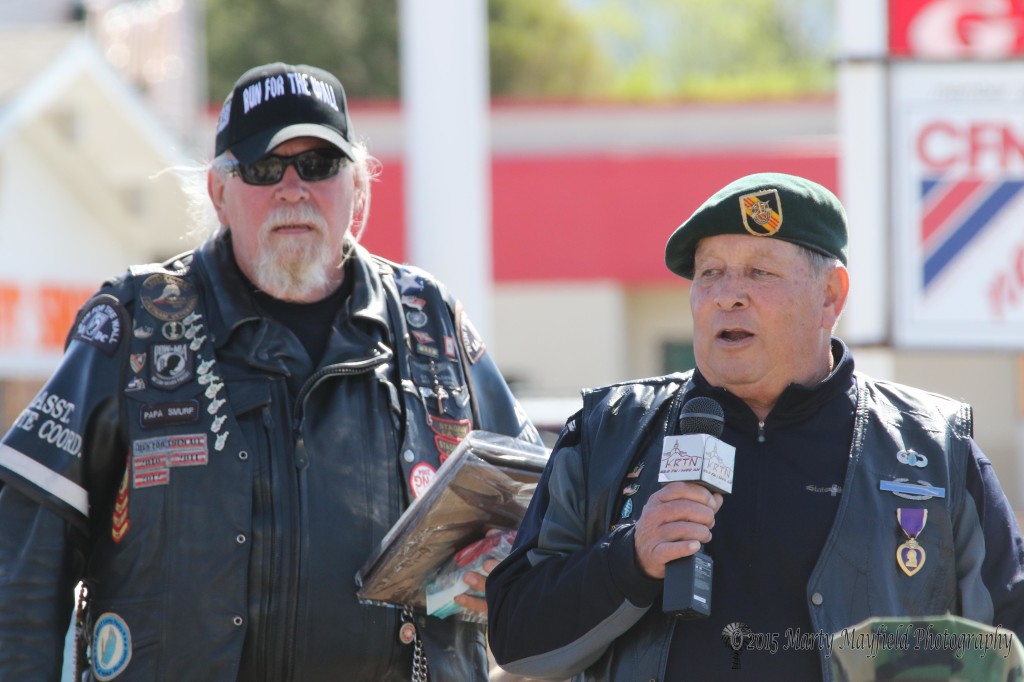 Purple Heart Recipient Ron Chavez spoke at the Run For the Wall ceremony Saturday (May 16, 2015)