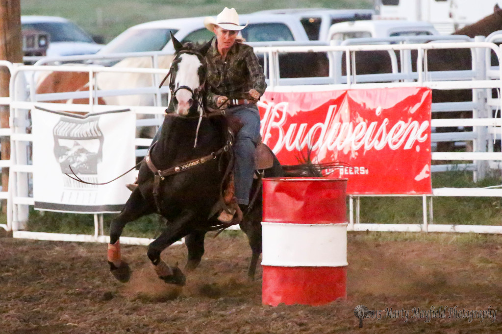 Cindy Smoith pulled out an 18.31 barrel run at the Raton Rodeo Friday evening.