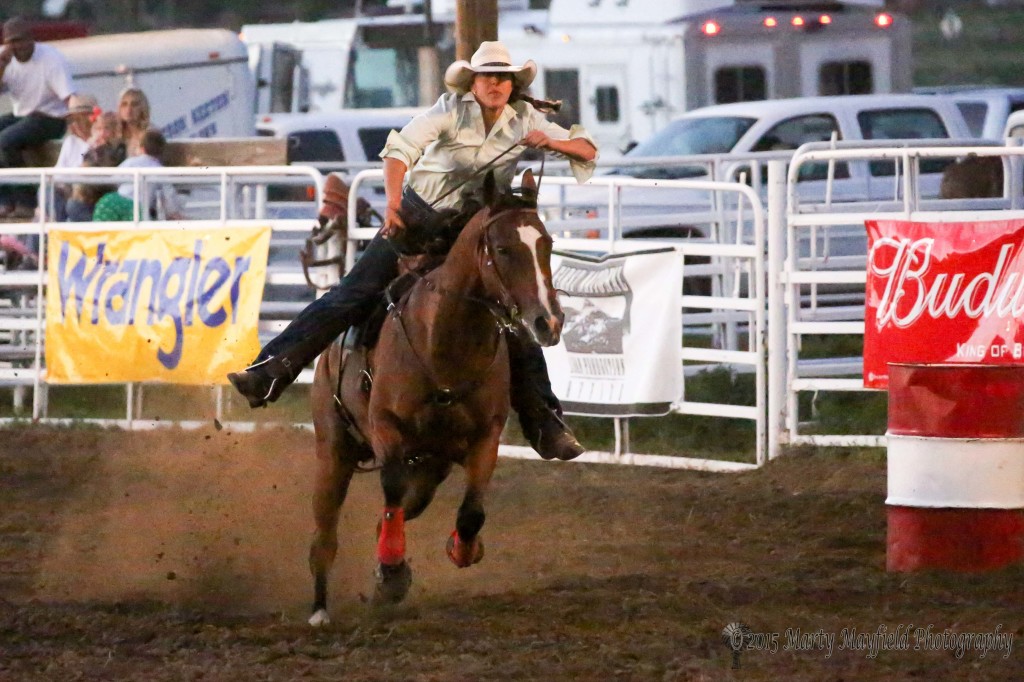 Jamie Faunus-Mccarty posted a 18.71 run Friday evening in the Barrel Racing event of the 37th annual Raton Rodeo