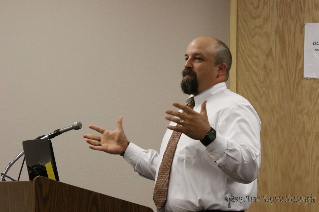 Jared Chatterley Parks and Recreation Director gave a presentation to the city commission Tuesday evening 