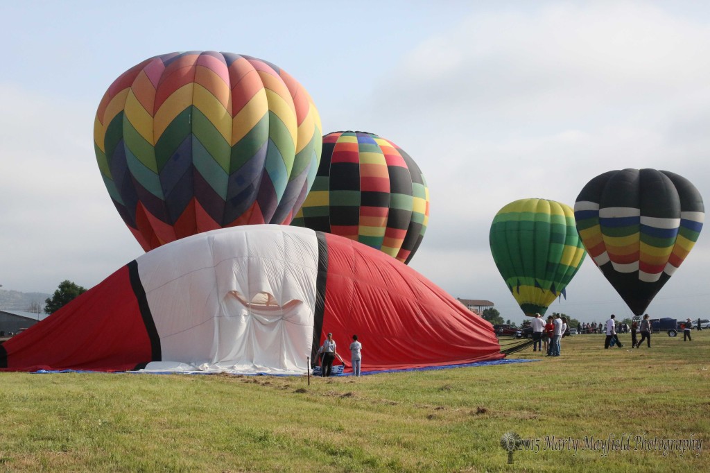 Clouds kept the balloons on the ground Friday morning but it was still a beautiful morning for all who could attend.
