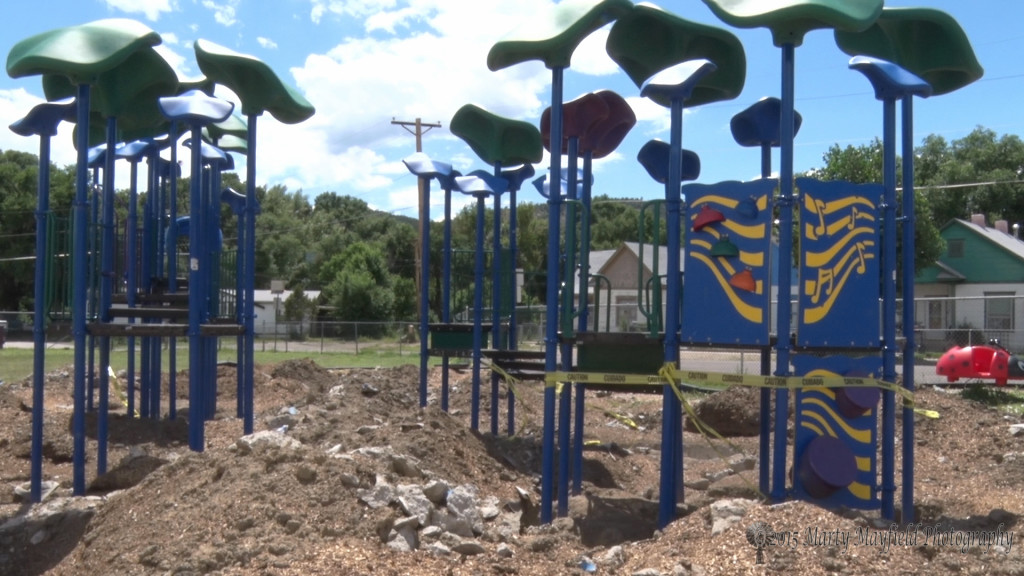 The playground equipment at Columbine School is being readied to move to the Russell Marcy Academy (Raton Middle School)