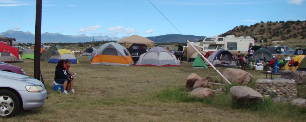 "Tent City" Saturday morning.  Camping at Gardner’s Hippie Days proved to be the best way to enjoy everything the 9th annual music festival festival had to offer.  Photo by Edie Flanagin.