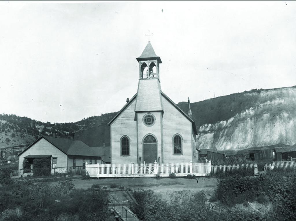 View of a church in the Colorado Fuel & Iron Company coal camp 