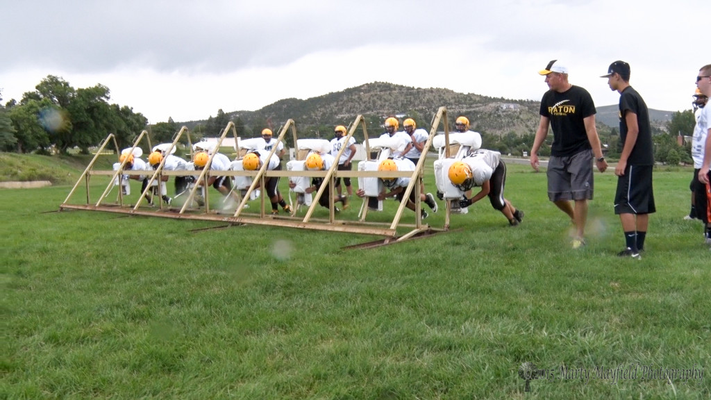 Players see how far they can move the sled in 10 seconds 