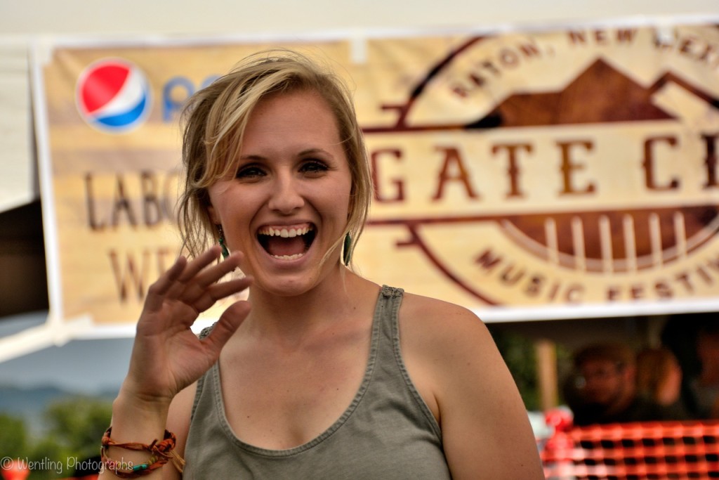 Nicole Unser says Hi at the Gate City Music Festival.