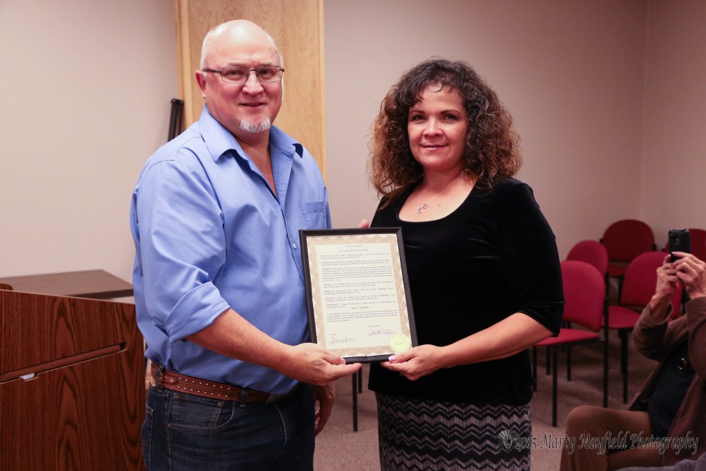 Sherry Romero was awarded the New Mexico Municipal League Court Clerk of the Year and the city honored her with a proclamation.