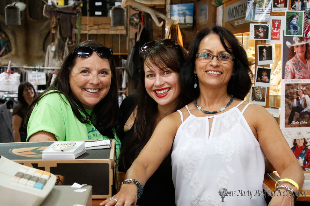 Brenda Ferri, Crystal Yates and Sandy Solano gathered for a meet and greet at Solano's Western Wear Saturday afternoon.