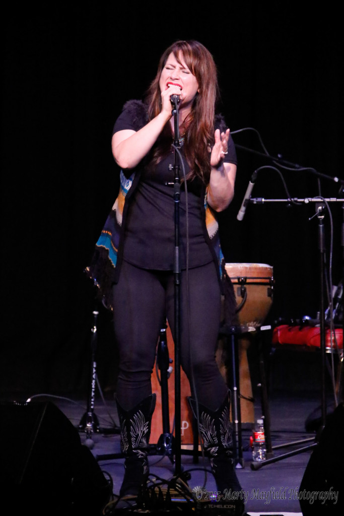 Crystal Yates on stage at the Shuler Theater during the Gate City Music Festival Saturday night