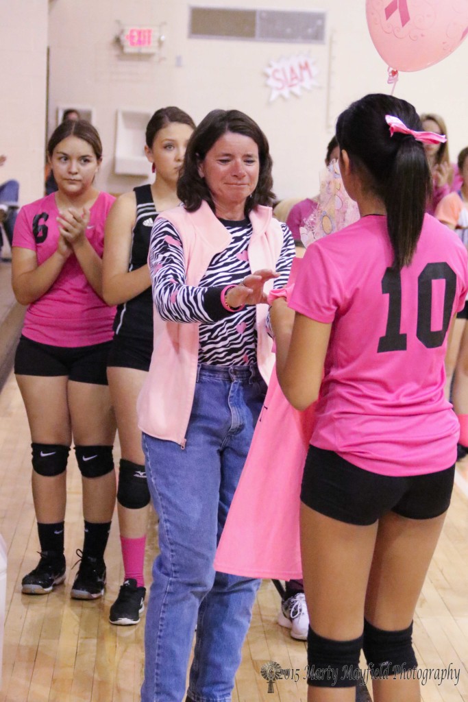 Tracy   was one of four who were honored as honorary Lady Tigers for being a cancer survivor during Breast Cancer Awareness Month. 