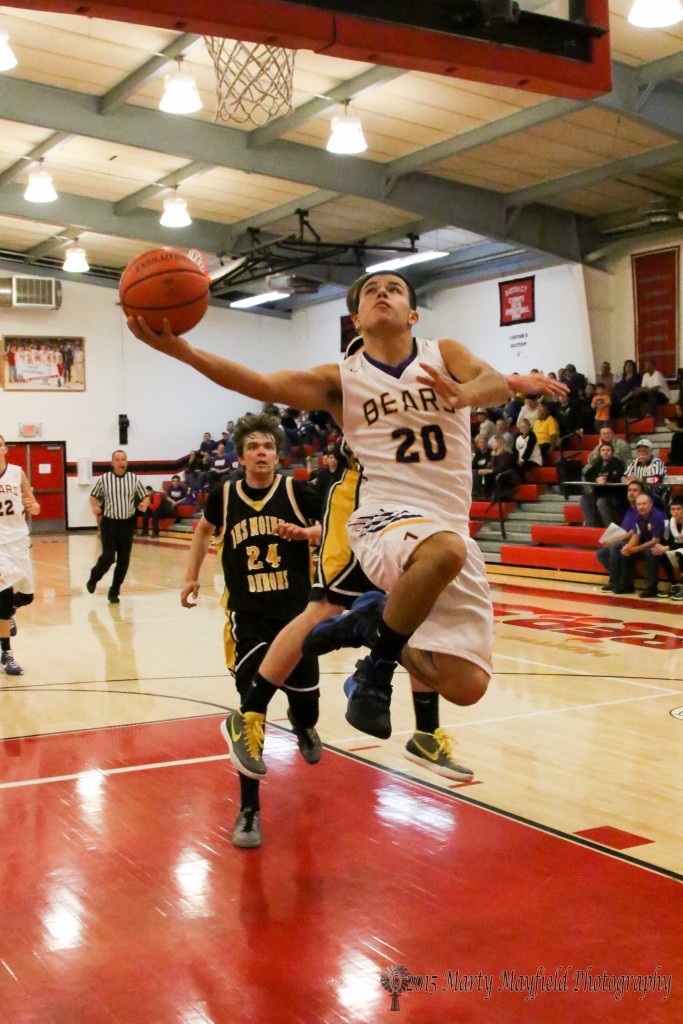 Devon Cruz makes it look so easy as he drives to the goal Wednesday night as the Bears take on the Demons in the 2015 Cowbell