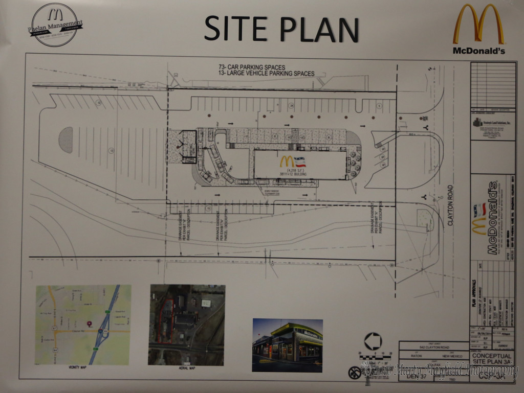 This is the site plan for the new Raton McDonalds. The new store will be a 4218 square feet of space with modern cooking areas and outdoor dining.