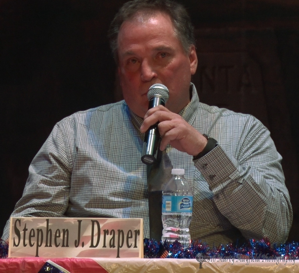 Stephen Draper is a write in candidate and is challenging Neil Segotta for the District 5 seat