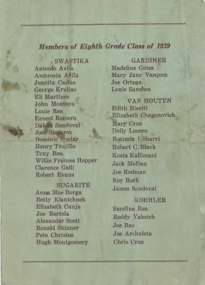 Rocky Mountain Camp Schools Commencement Program (1939) (Courtesy of Joe Bertola Family)