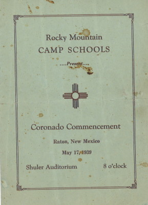 #4 Rocky Mountain Camp Schools Commencement Program (1939) (Courtesy of Joe Bertola Family)