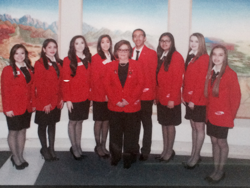  2015-2016 FCCLA State Officers   Brianna Marquez, VP of STAR Events  Raton High School; Cathleen Gomez,VP of Community Service Pojoaque High School; Alyssa Aragon, State President Raton High School; Autumn Archuleta, VP of Membership Raton High School; Alejandro Olivera, Roswell High;  Stacie Patterson JR. VP of Programs Raton Middle FCCLA Chapter: Sydney Goldston  1st Vice President Tucumcarri; KayLee Maes JR. VP of Finance Raton Middle FCCLA Chapter, Linda Ortiz State Officer Coordinator.   Photo provided by Linda Ortiz