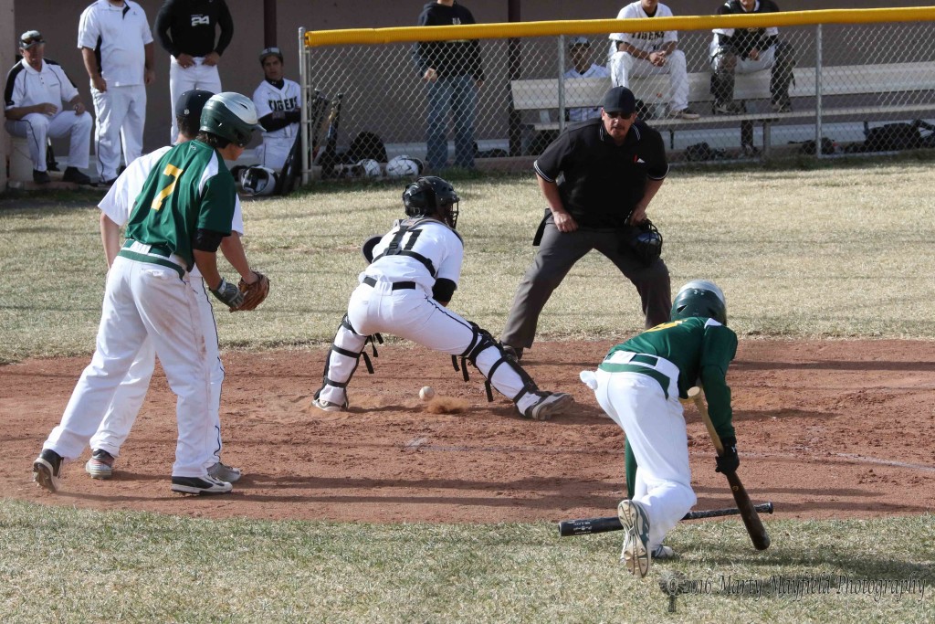oops Brandon Luksich can't quite make the catch as the runner nears home plate. 