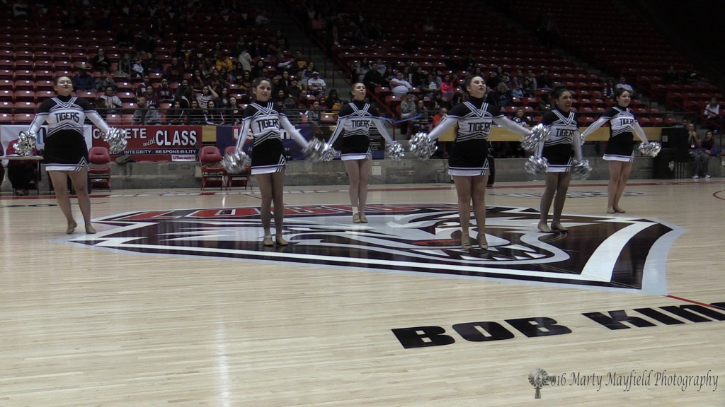 The TigerCats Dance Team during their Saturday Pom performance 