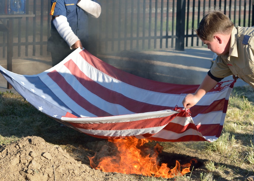 Raton Cub Scouts also help with the Flag Retirement Ceremony Photo by Bob Wick