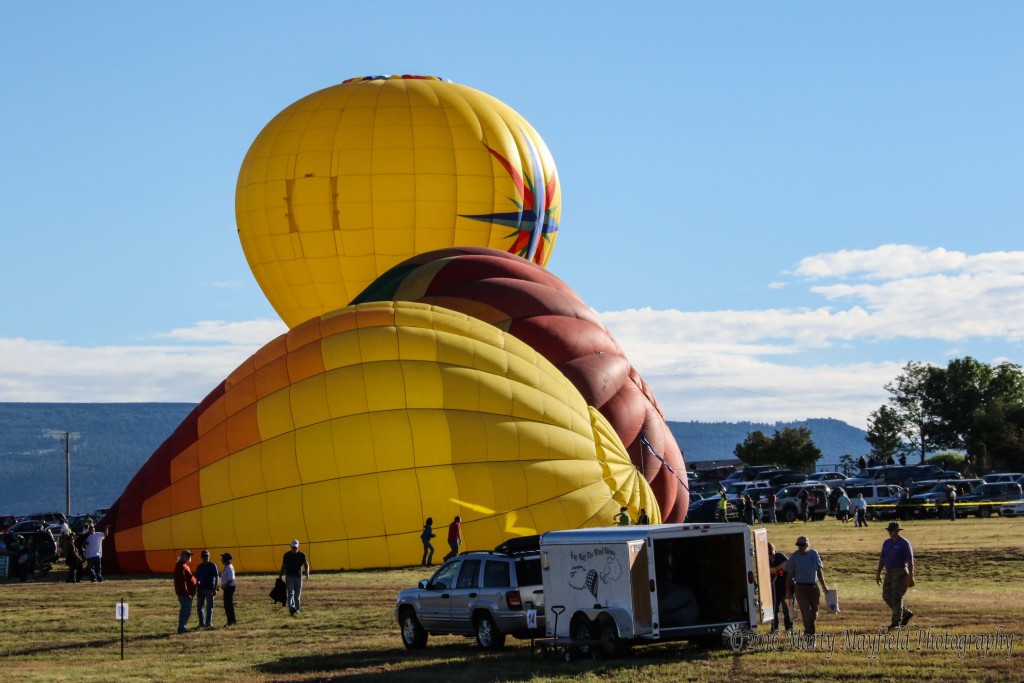 Wonderful weather has once again graced the 2016 International Santa Fe Trail Balloon Rally as balloons inflate and lift off Sunday morning.