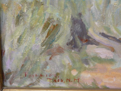 The artist's signature in the lower left part of the painting