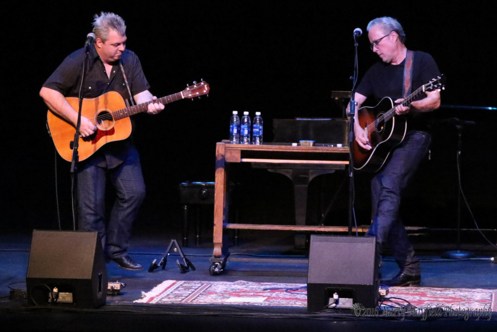 Eddie Heinzelman and Radney Foster on stage at the Shuler Theater Sunday evening during the 2016 Gate City Music Festival.