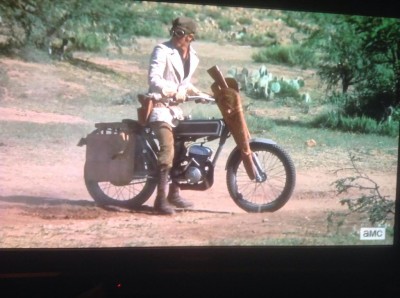 There is a motorcycle in the film: a Montessa Brio made up to look like a JD!