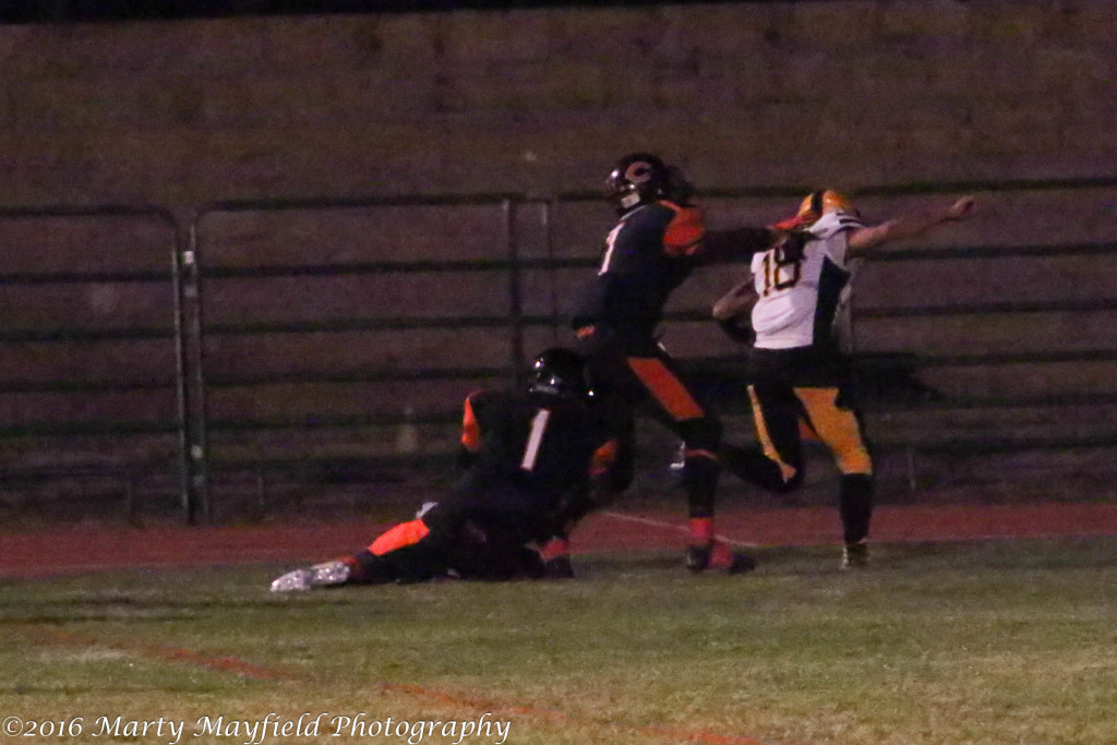 Dustin Segura takes it over the goal line as Raton puts another six on the score board Friday in Clayton.