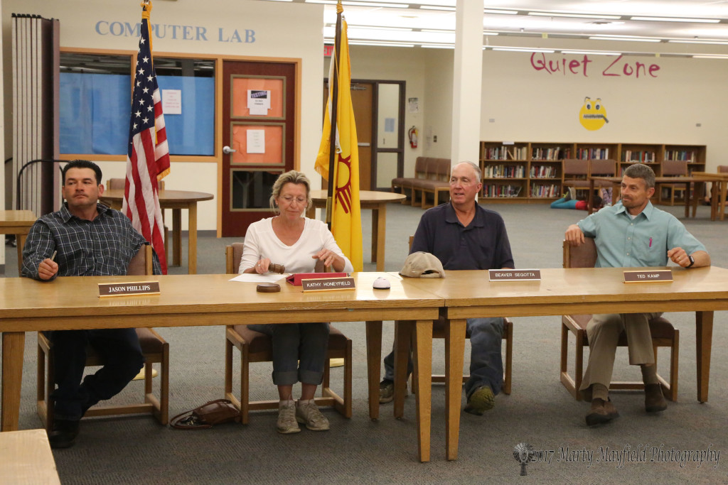 Led by School Board President Kathy Honeyfield the four member board unanimously approved the reduction in force plan presented to them by superintendent Andy Ortiz Monday night .