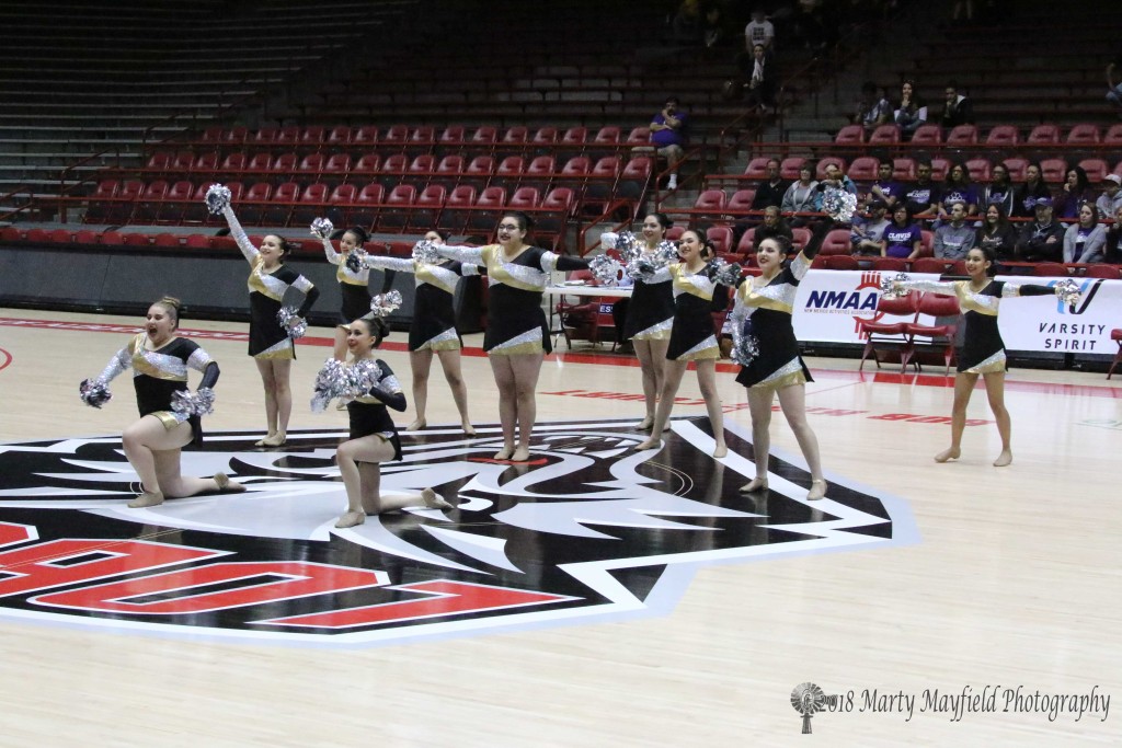 RHS Tiger Cats Dance performed first Friday morning at the State Spirit competition in The Pit on the UNM Sports Complex. 