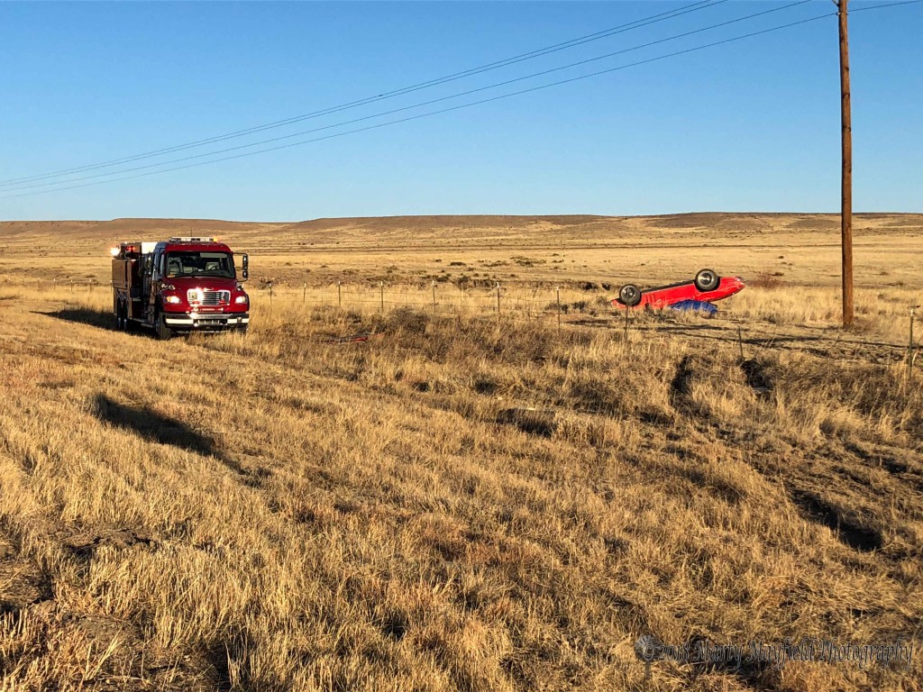 Maxwell FD, Springer FD and Cimarron Ambulance were on scene at this one vehicle rollover that killed the occupant, Landon Dwight Haydock (66) of Ashland, KS early Tuesday morning.