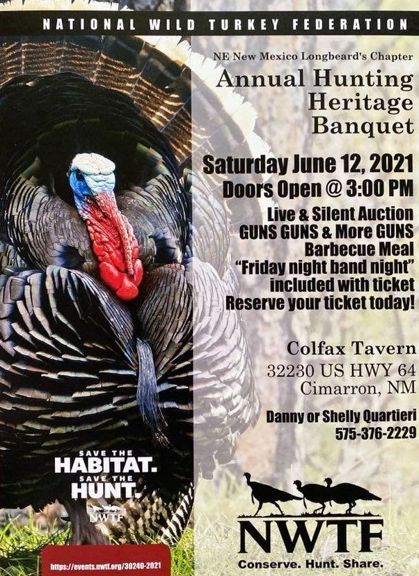 Annual National Wild Turkey Banquet /Fundraiser Saturday June 12, 2021