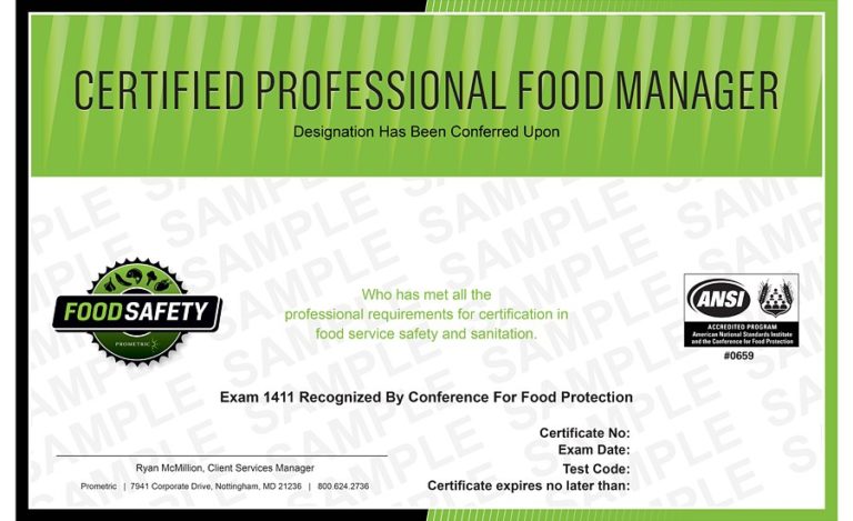 Food Manager Certification Class Hosted by The Center for Community ...