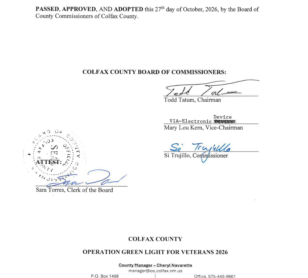 COLFAX COUNTY OPERATION GREEN LIGHT FOR VETERANS 2026